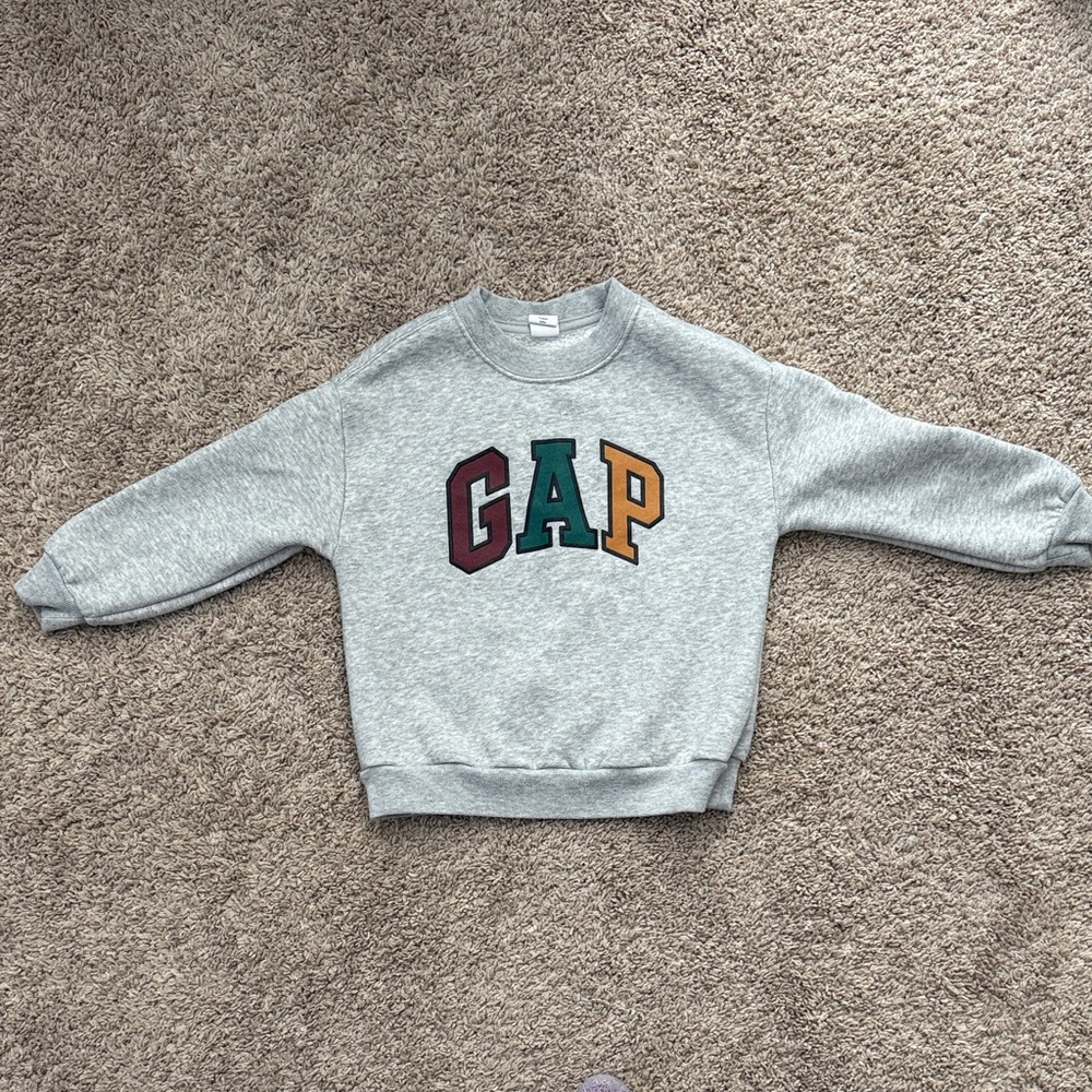 GAP- Heather Gray Sweatshirt with Colorful Logo- Size 3T